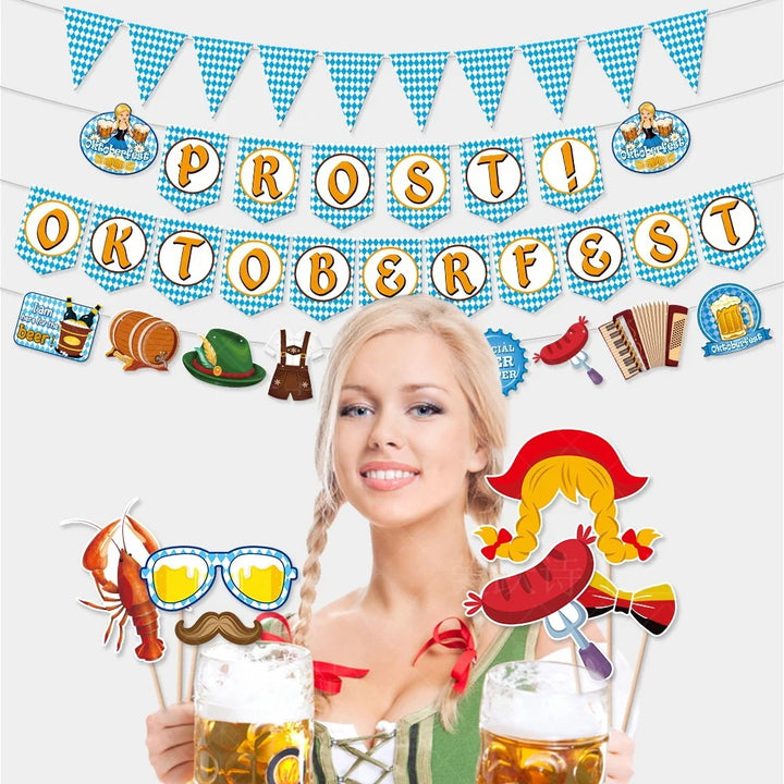 Papírové vlajkové girlandy v designu Oktoberfestu – Vlajková radost Oktoberfest 2026