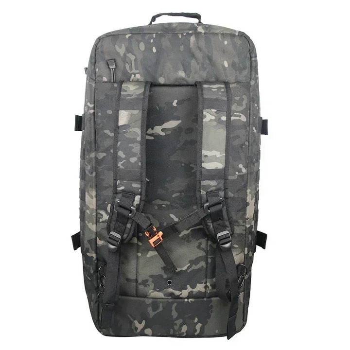 Camouflage-Rucksack, schwarz-grau, robust, Outdoor, Wandern, verstellbare Gurte, Unisex.