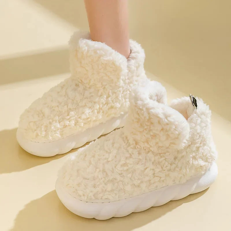 Teplé dámské pantofle z bavlny a plyše – CozySteps
