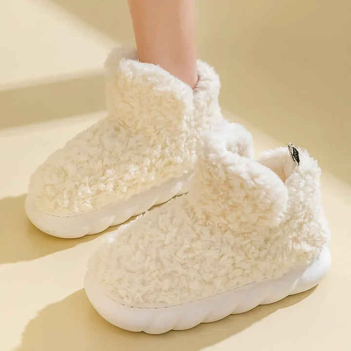 Teplé dámské pantofle z bavlny a plyše – CozySteps
