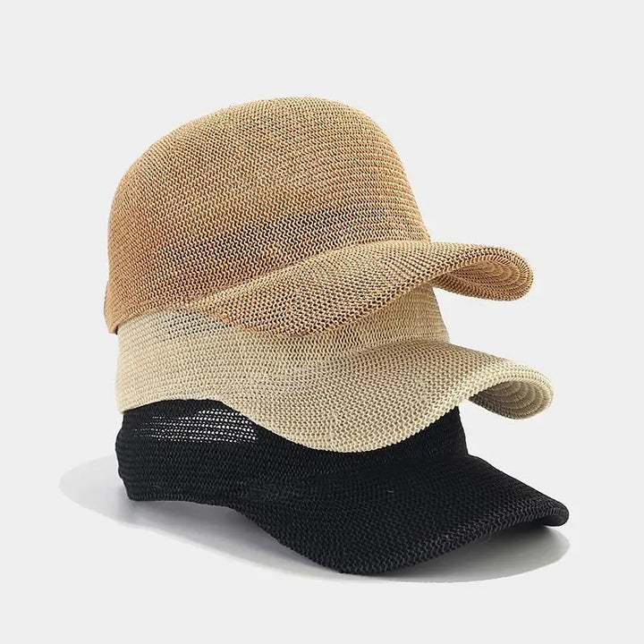 Stylový pletený sluneční klobouk s širokým okrajem - SunWeave Style