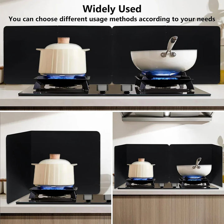Skládací nerezový ochranný štít proti stříkajícímu tuku, oboustranná ochrana proti oleji – CookShield