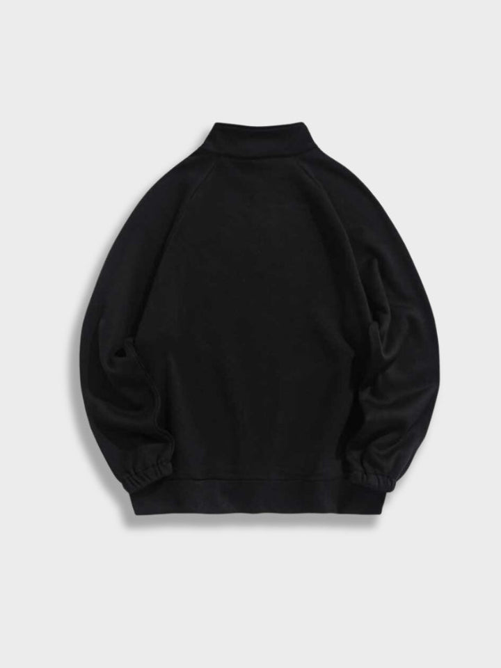 Schwarzer Pullover, langärmelig, aus Baumwolle, Unisex, modisch, bequem, Freizeitkleidung.