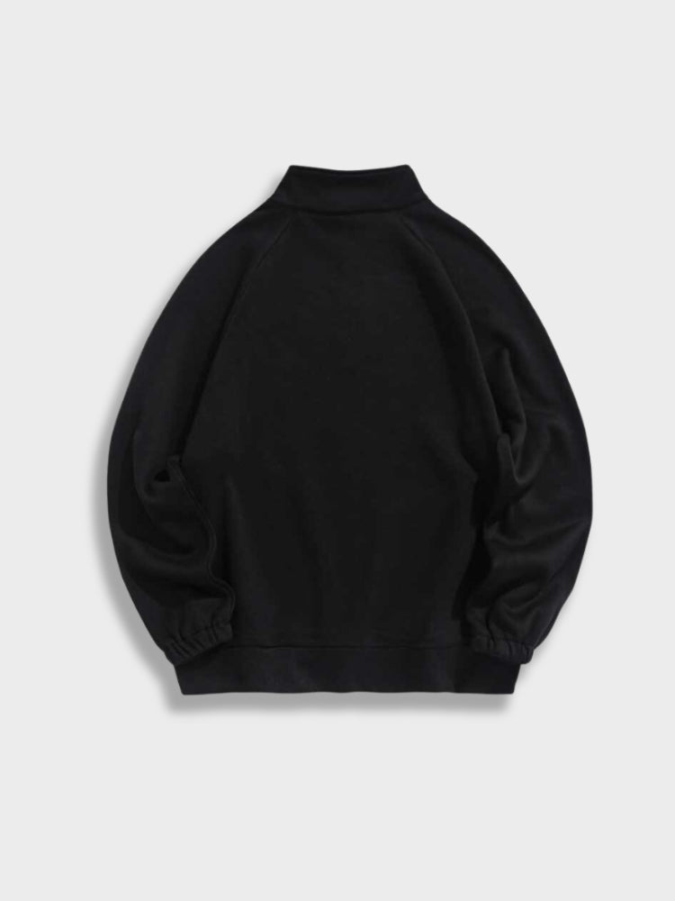 Schwarzer Pullover, langärmelig, Baumwolle, Unisex, modisch, bequem, Freizeitkleidung.