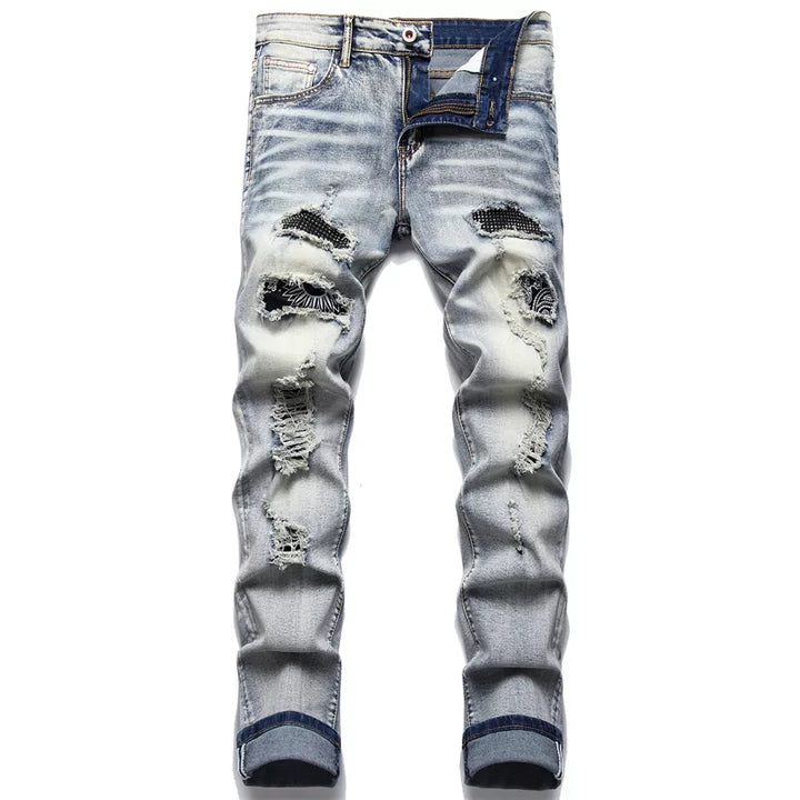 Trendy roztrhané pánské džíny - Jaxon