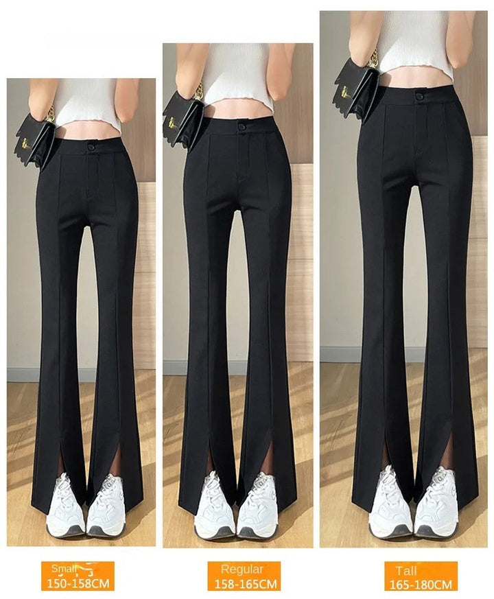 Damen Schlaghose schwarz, hohe Taille, verschiedene Größen, elegant, modisch, bequem.