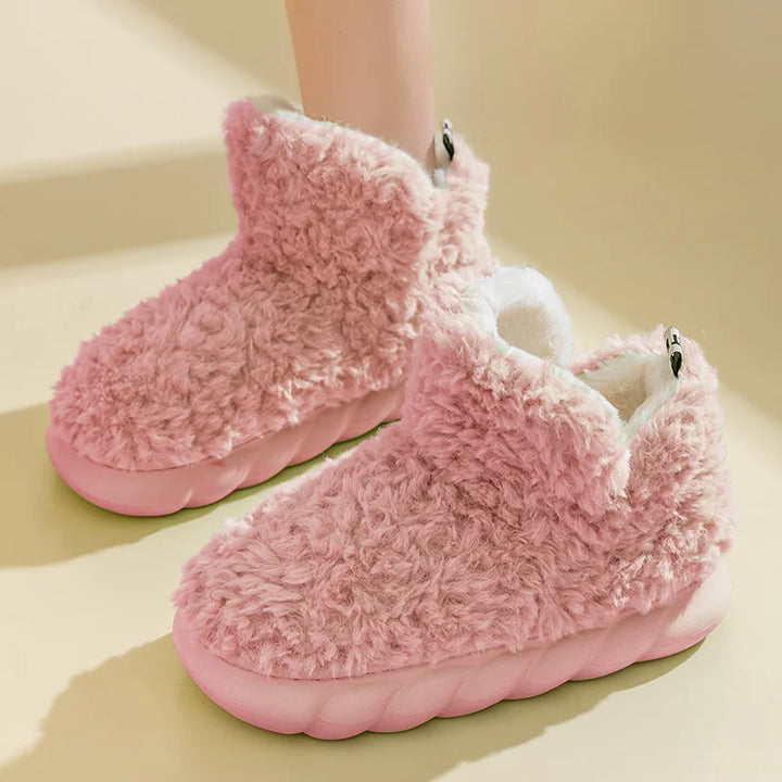 Teplé dámské pantofle z bavlny a plyše – CozySteps