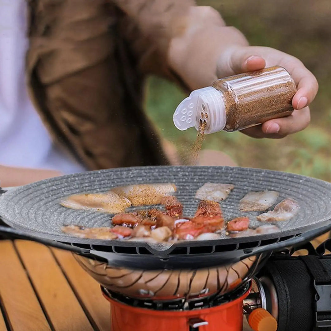 Přenosná hliníková grilovací pánev s rukojeťmi pro kempování a BBQ – Arlo