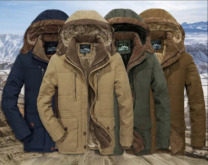 Winterjacken Herren, gefüttert, Kapuze, verschiedene Farben, Outdoor, warm, modisch, robust.