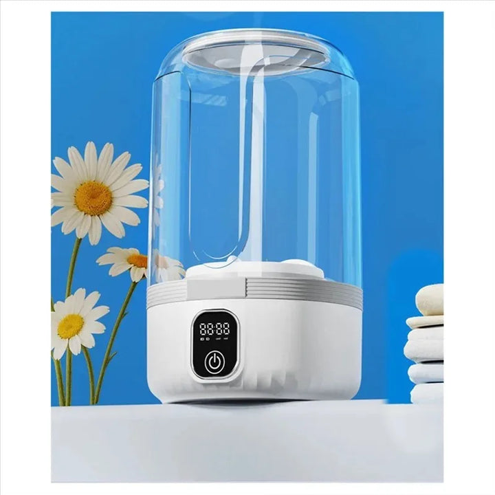 Přenosná mini pračka s LED displejem pro cestování a malé kusy oblečení