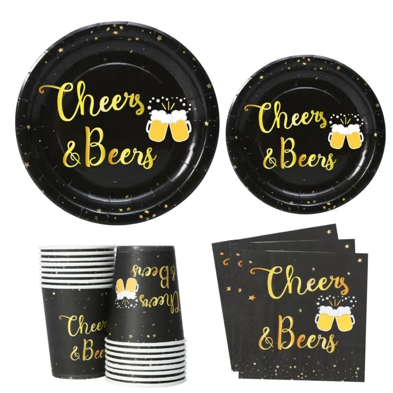Jednorázová párty talířová souprava "Cheers & Beers" (pro 16 hostů) – CheersSet Oktoberfest 2026