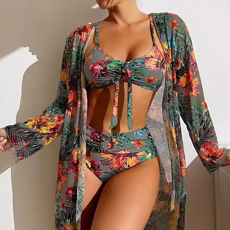 Bikiny s vysokým pasem a plážový přehoz – Amira