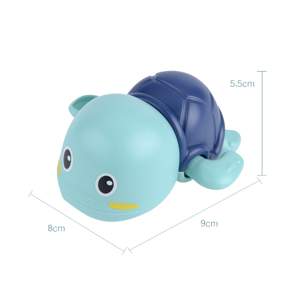 Blaue Badespielzeug-Schildkröte aus Kunststoff, 9cm, für Kinder, wasserdicht, niedlich.
