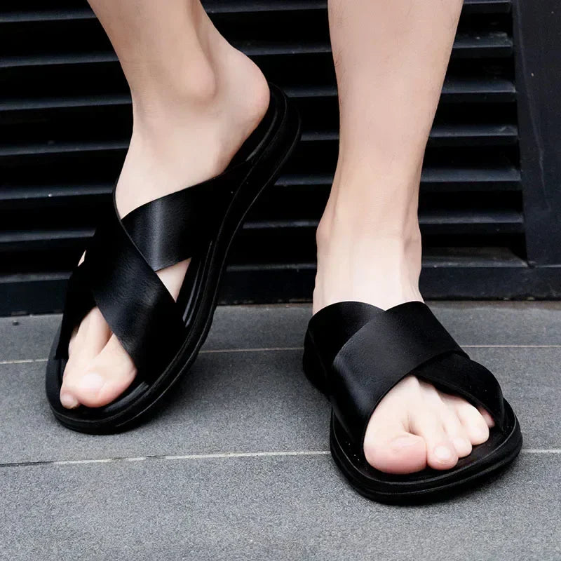 Italské pánské kožené slip-on boty – Lorenzo
