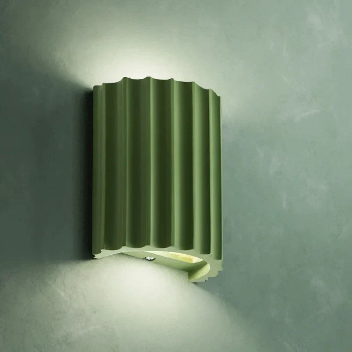 Grüne moderne Wandleuchte aus Harz, LED, dekorativ, für Wohnzimmer oder Flur.
