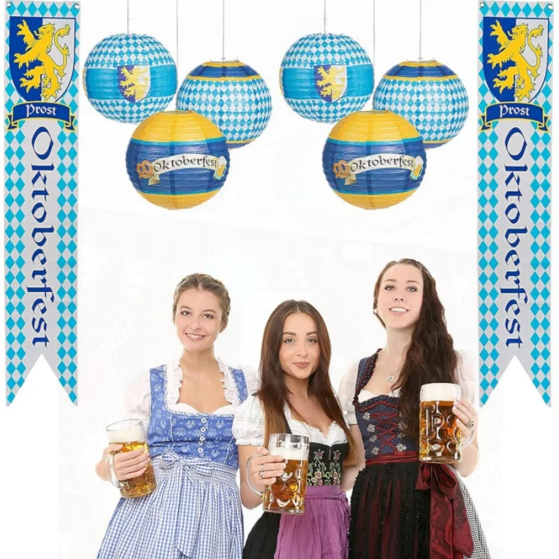 Sada papírových lampiček s motivem Oktoberfestu (3dílná) – LjusGlädje Oktoberfest 2025