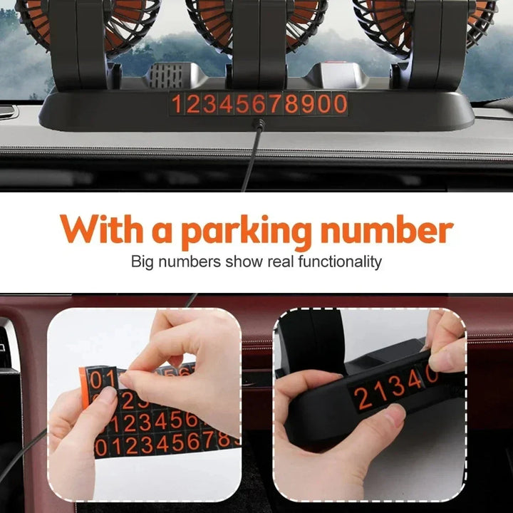 360° nastavitelný 3hlavý autoventilátor USB/12V/24V – AirFlow