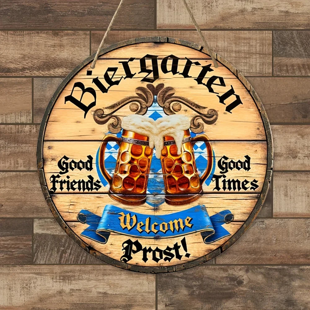 Kovová nástěnná cedule „Pivní zahrádka Na zdraví“ – cedule Oktoberfest 2025
