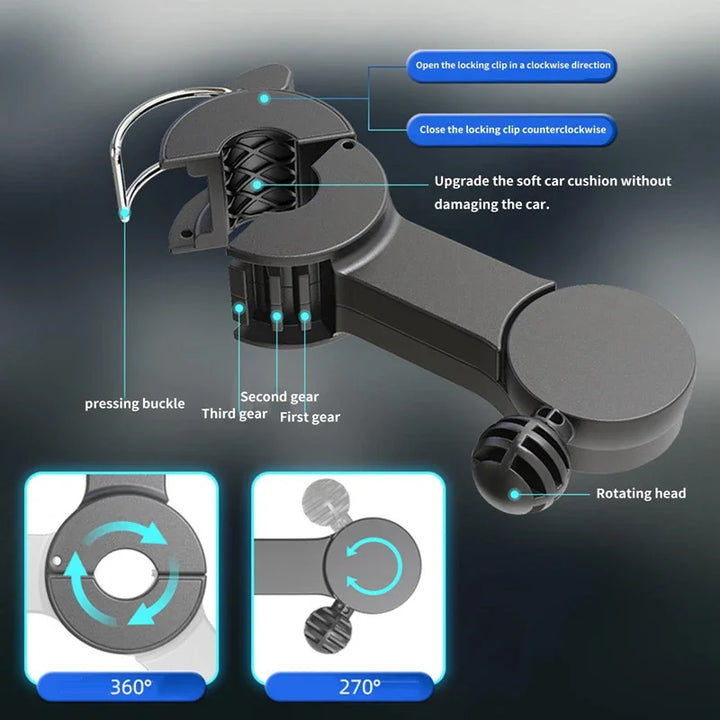 Přenosný USB dvouhlavý autoventilátor, otočný o 360° s 3 rychlostmi – CoolBreeze