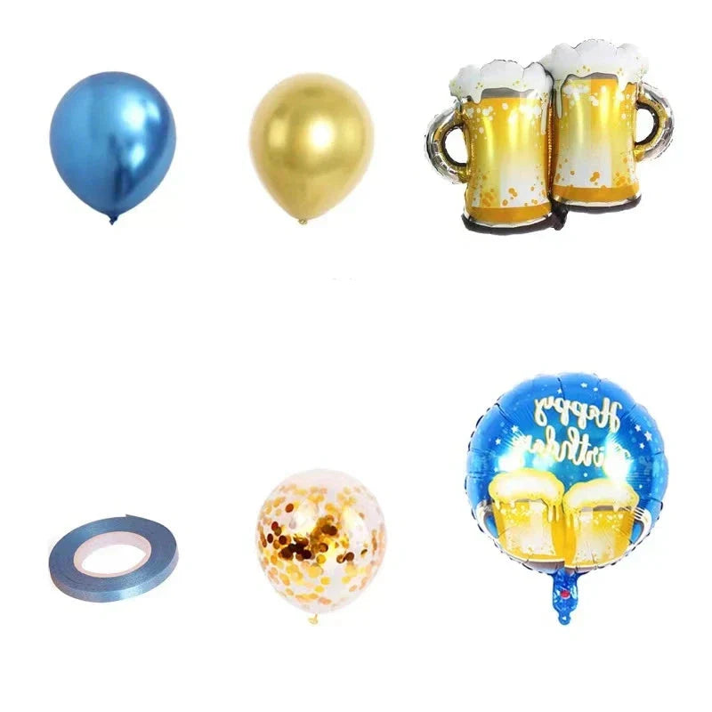 Sada balónků ve tvaru pivního půllitru (16 kusů) – balón 'pivní půllitr' Oktoberfest 2026