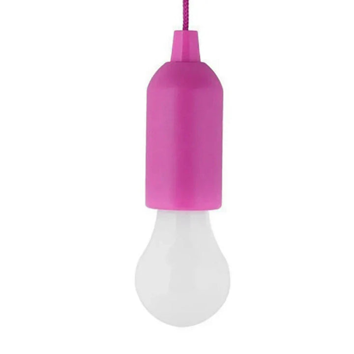 Rosa LED-Lampe mit Zugschalter, energiesparend, modernes Design, für Innenbeleuchtung.
