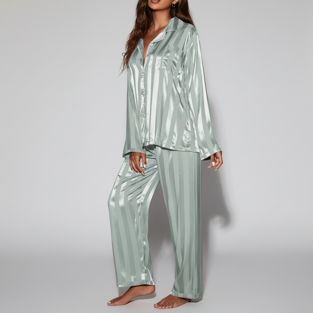 Satin-Pyjama-Anzug - Carla