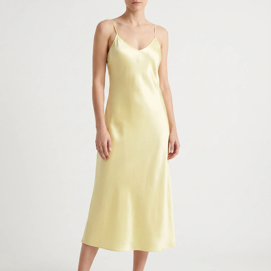 Satin Texture Slip Dress -  Lois