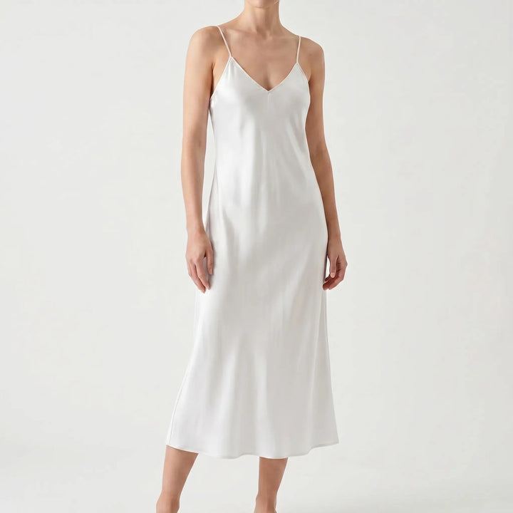 Satin Texture Slip Dress -  Lois