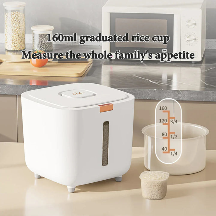 Krabice na skladování rýže 5–10 kg, vzduchotěsná, odolná proti vlhkosti a hmyzu, s odměrkou – GrainSafe