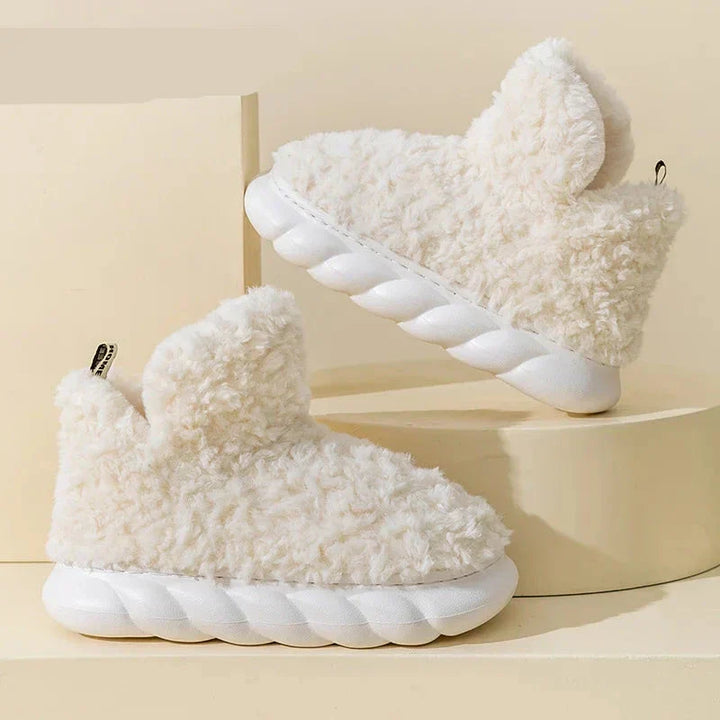 Teplé dámské pantofle z bavlny a plyše – CozySteps