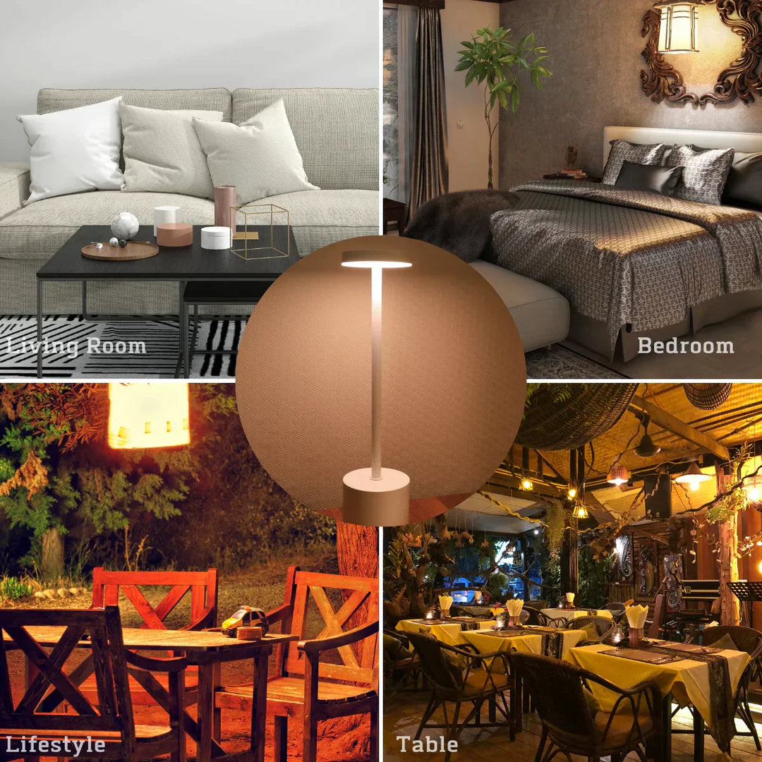 Moderne LED-Tischlampe, weiß, minimalistisch, für Wohnzimmer, Schlafzimmer, Outdoor, Tisch.
