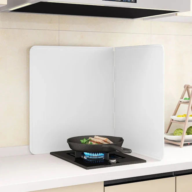 Skládací nerezový ochranný štít proti stříkajícímu tuku, oboustranná ochrana proti oleji – CookShield