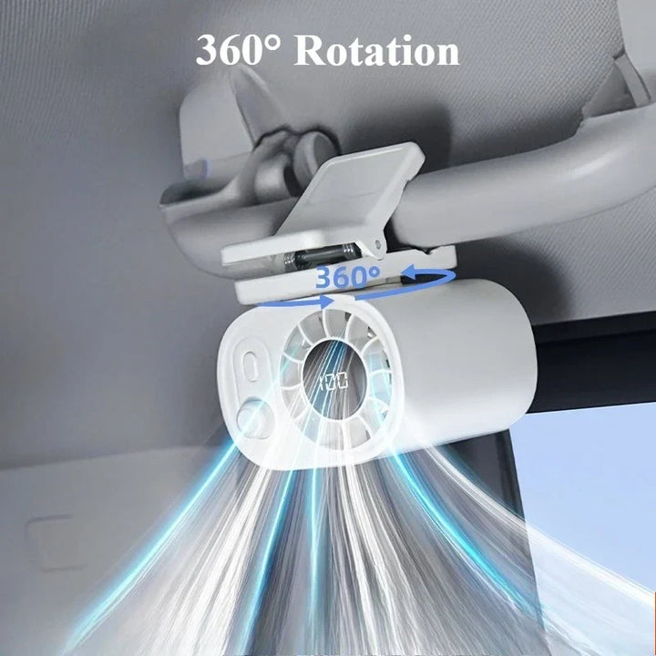 Hipacool přenosný ventilátor do auta s klipem, 360° otočením a 100 nastaveními rychlosti – ClipAir