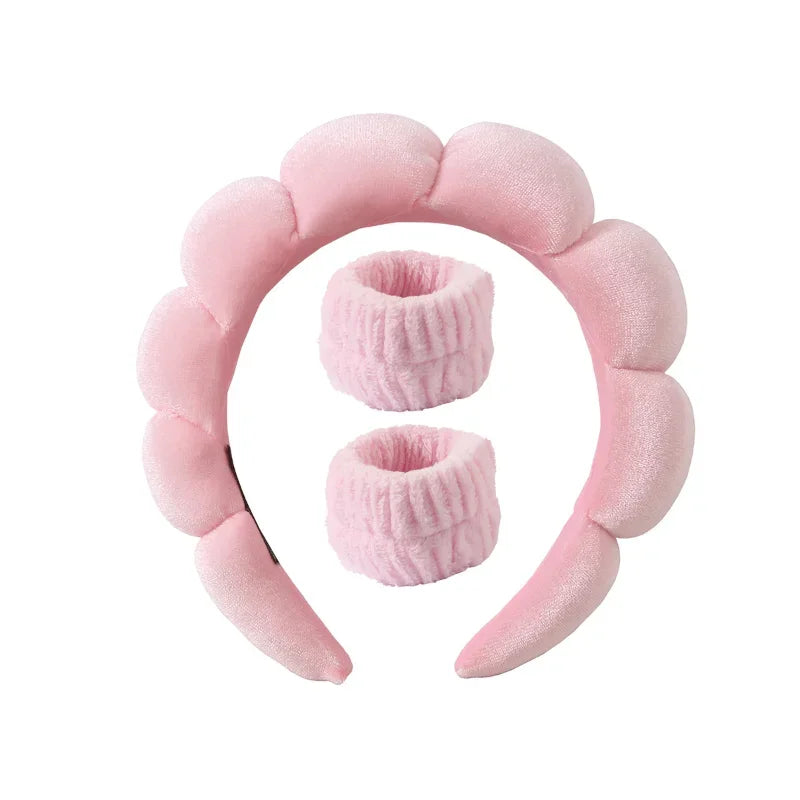 Plyšová lázeňská čelenka a náramek - Fluffiea