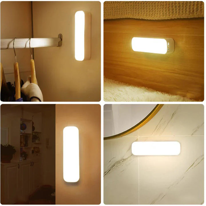 LED-Nachtlicht, rechteckig, warmweiß, batteriebetrieben, für Flur, Schlafzimmer, energiesparend.