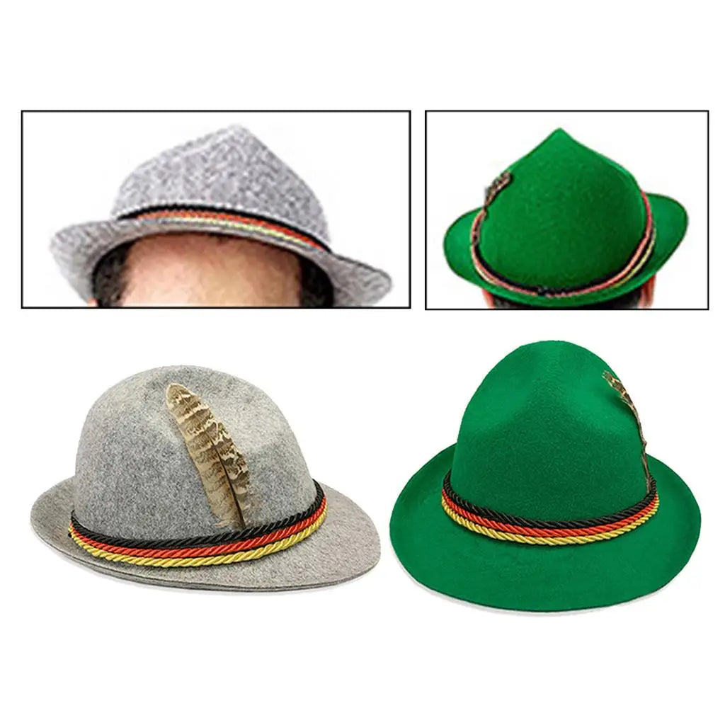 Bavorský klobouk s peřím (Unisex) – TrachtenHut Oktoberfest 2025