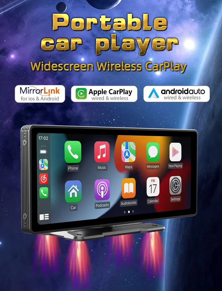 Univerzální 10,26palcový (26,06 cm) multimediální přehrávač do auta s bezdrátovým CarPlay a Android Auto