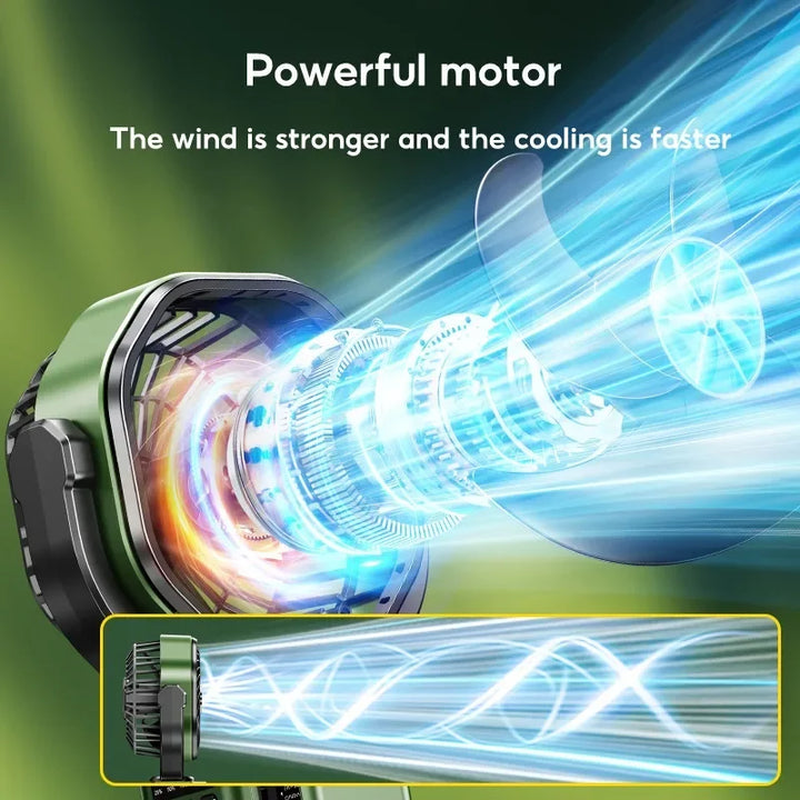 Solární ventilátor pro kempování s baterií 6000 mAh, LED světlem a 4stupňovým nastavením rychlosti – SunBreeze