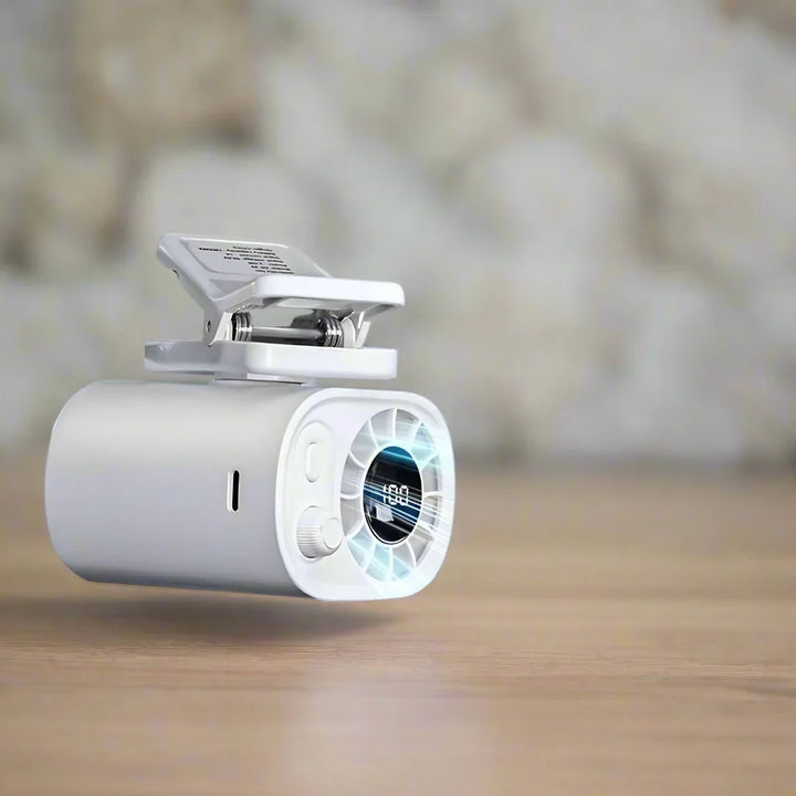 Hipacool přenosný ventilátor do auta s klipem, 360° otočením a 100 nastaveními rychlosti – ClipAir