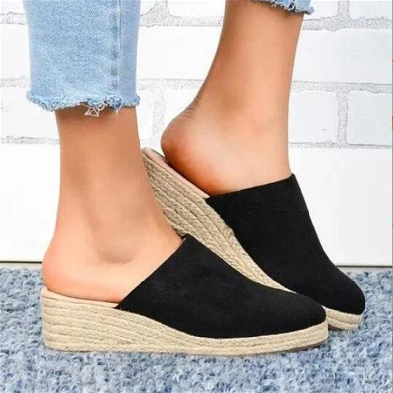 Retro Chic klínové sandály - Vera