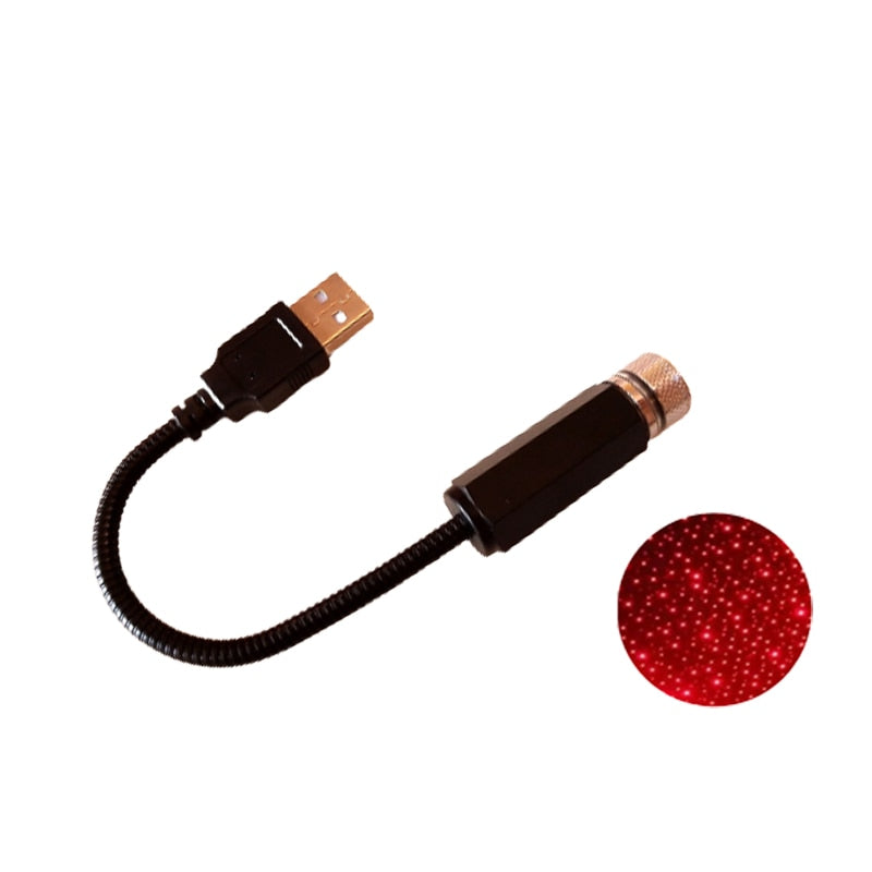 USB-Laserlicht, flexibel, schwarz, rotes Punktmuster, Beleuchtung, Gadget, tragbar, kompakt.