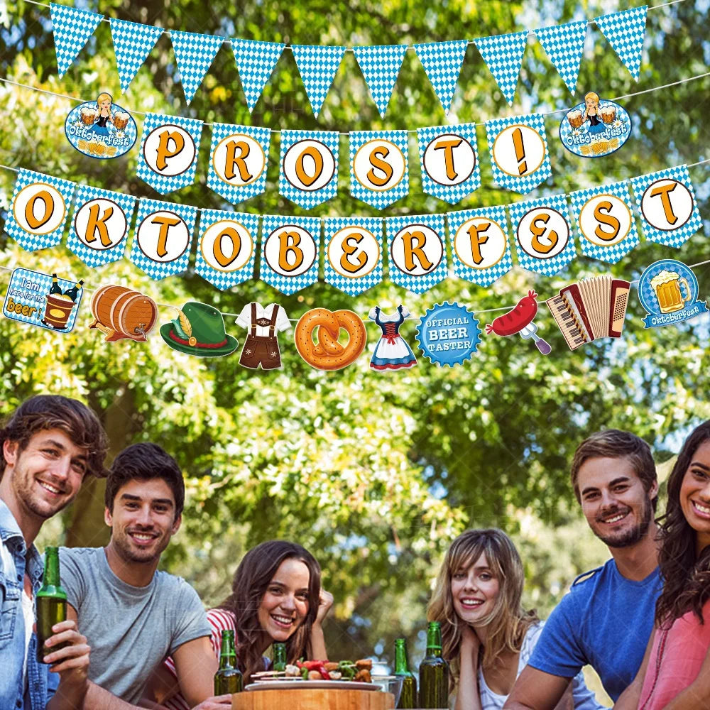 Papírové vlajkové girlandy v designu Oktoberfestu – Vlajková radost Oktoberfest 2026