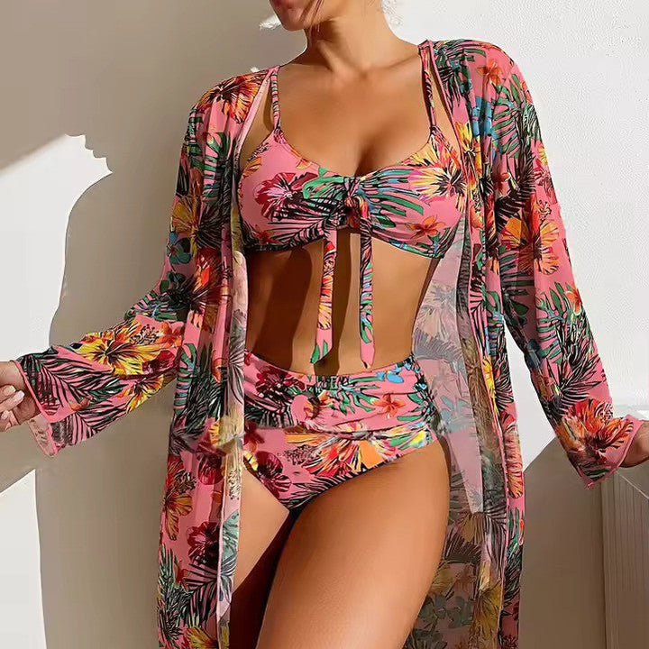 Bikiny s vysokým pasem a plážový přehoz – Amira