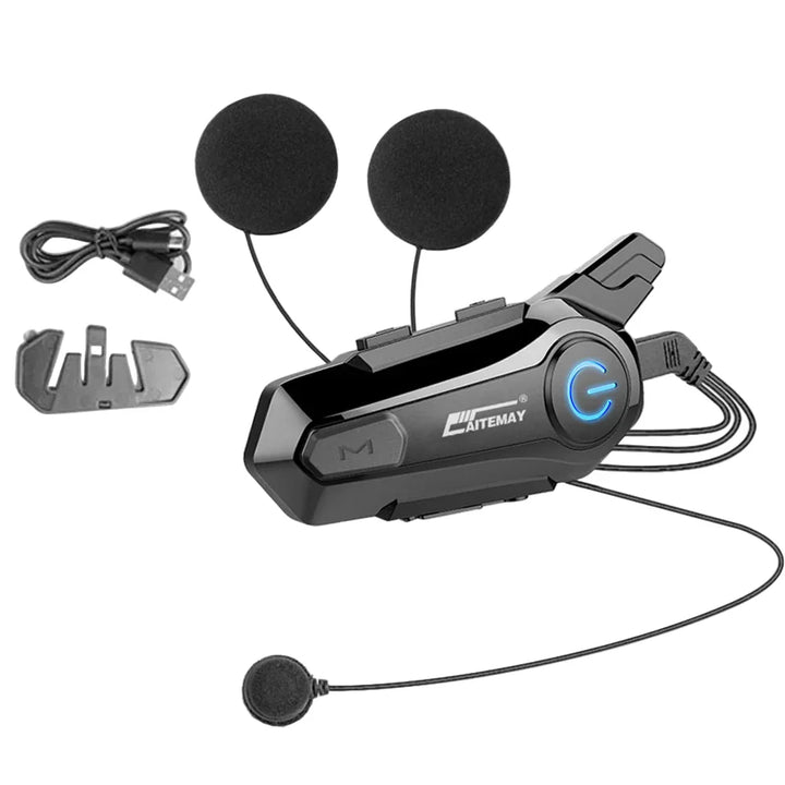 Bluetooth headset s interkomem pro motocyklovou přilbu s dosahem 1000 m a odolností proti vodě (IPX6) – RoadComm