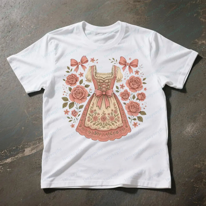 Dámská košile s dirndl potiskem – RosaBlüte Oktoberfest 2025