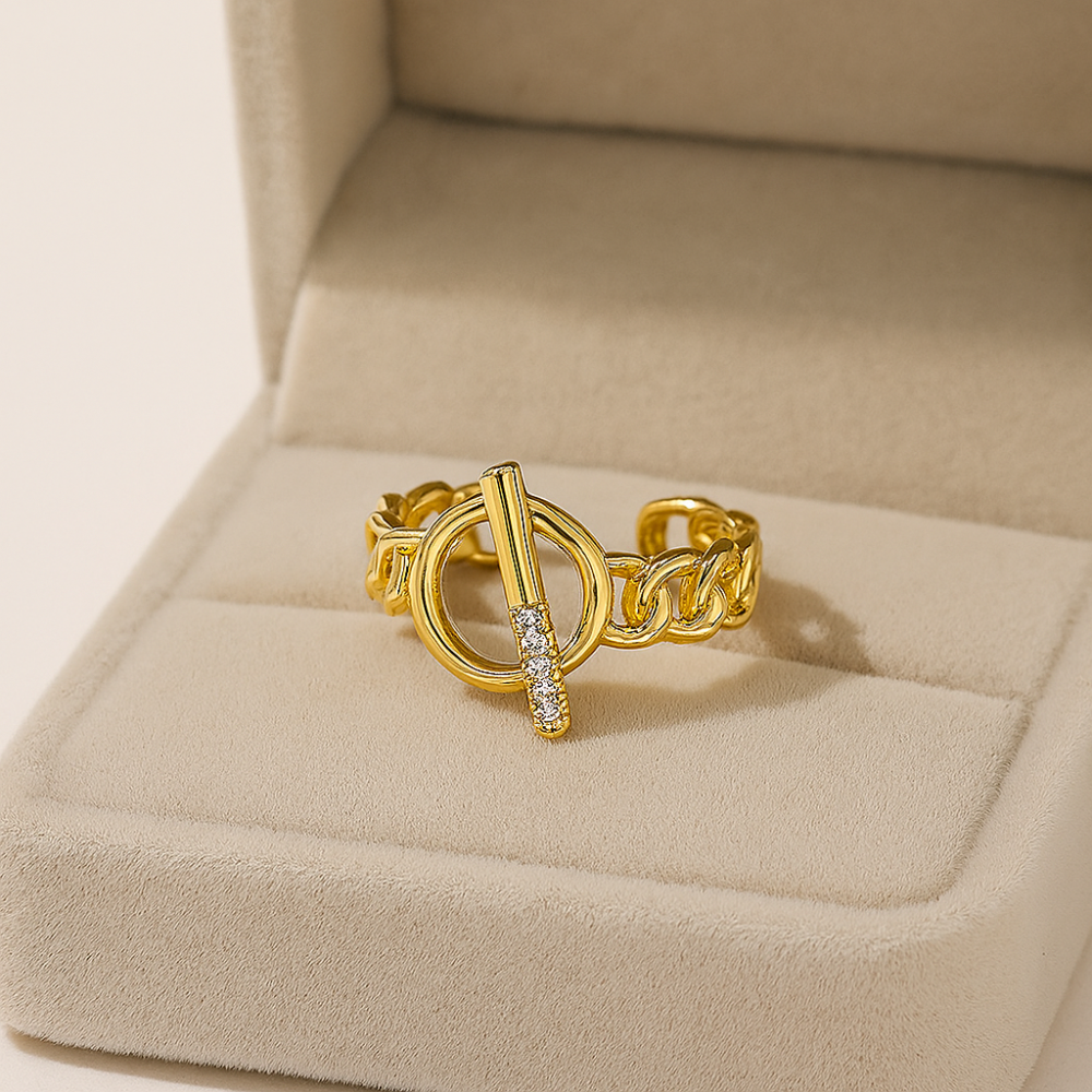 Schnallering | Gotic Open OT Schnalle Kette Ringe pro ženy