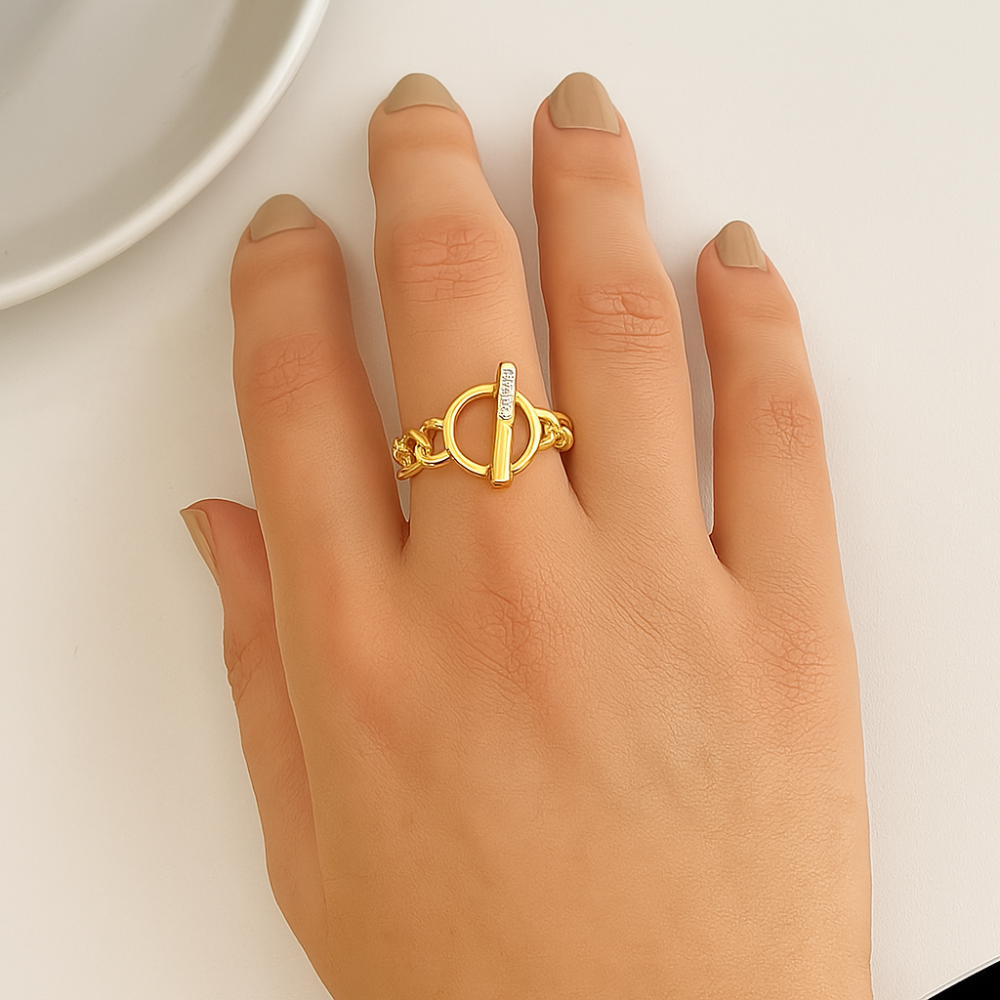 Schnallering | Gotic Open OT Schnalle Kette Ringe pro ženy