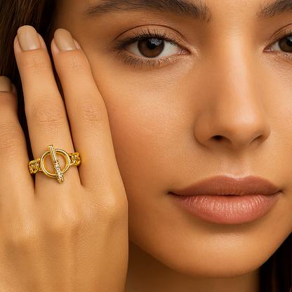 Schnallering | Gotic Open OT Schnalle Kette Ringe pro ženy