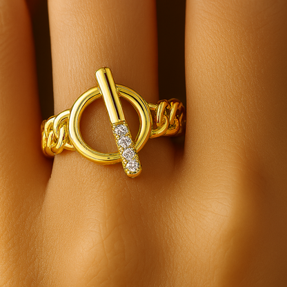 Schnallering | Gotic Open OT Schnalle Kette Ringe pro ženy