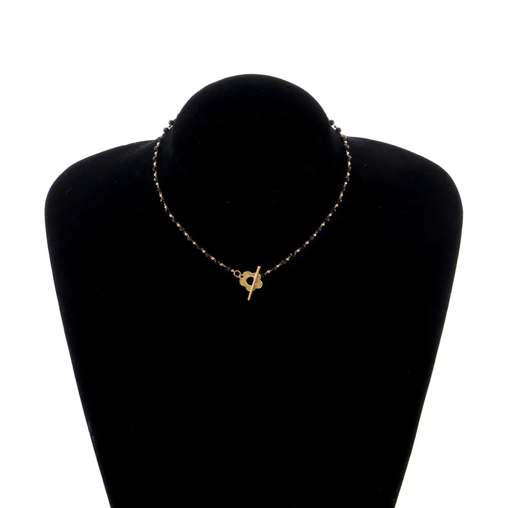 Schwarze Kristallhalskette - CrystalJewelry 